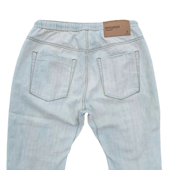 Boyfriend Joggers One Teaspoon Shabbies Jeans Size Med Light Wash Cotton Denim - Picture 13 of 14